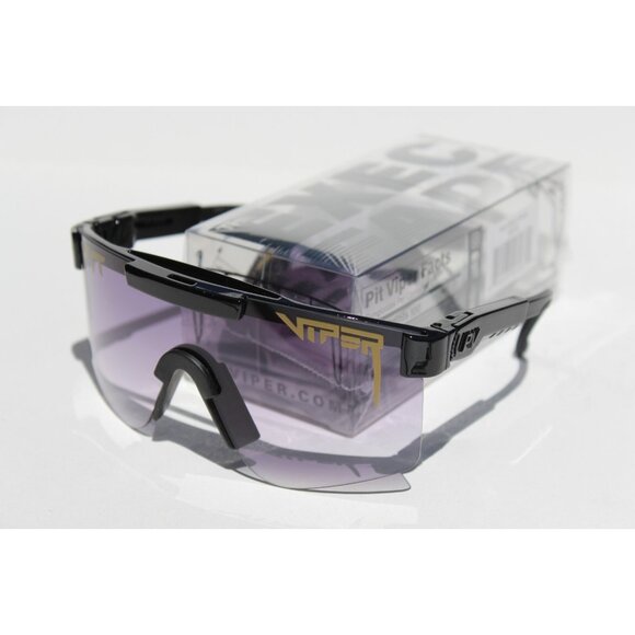 PIT VIPER The Exec Fade Sunglasses Black/Gray Gradient Wrap Single Wide NEW - Picture 8 of 10